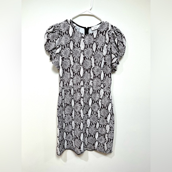 A.L.C. Brinley snake-print puff-sleeve mini dress - Picture 4 of 11